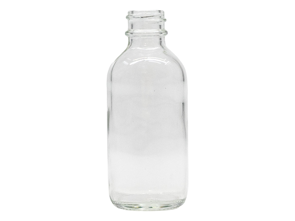 2 oz., 20/400 Finish, Flint, Bottles, Glass, Boston Round