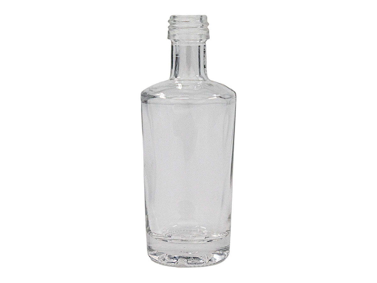 50 mL, 18mm ROPP Finish, Flint, Bottles, Glass, Liquor Style Round
