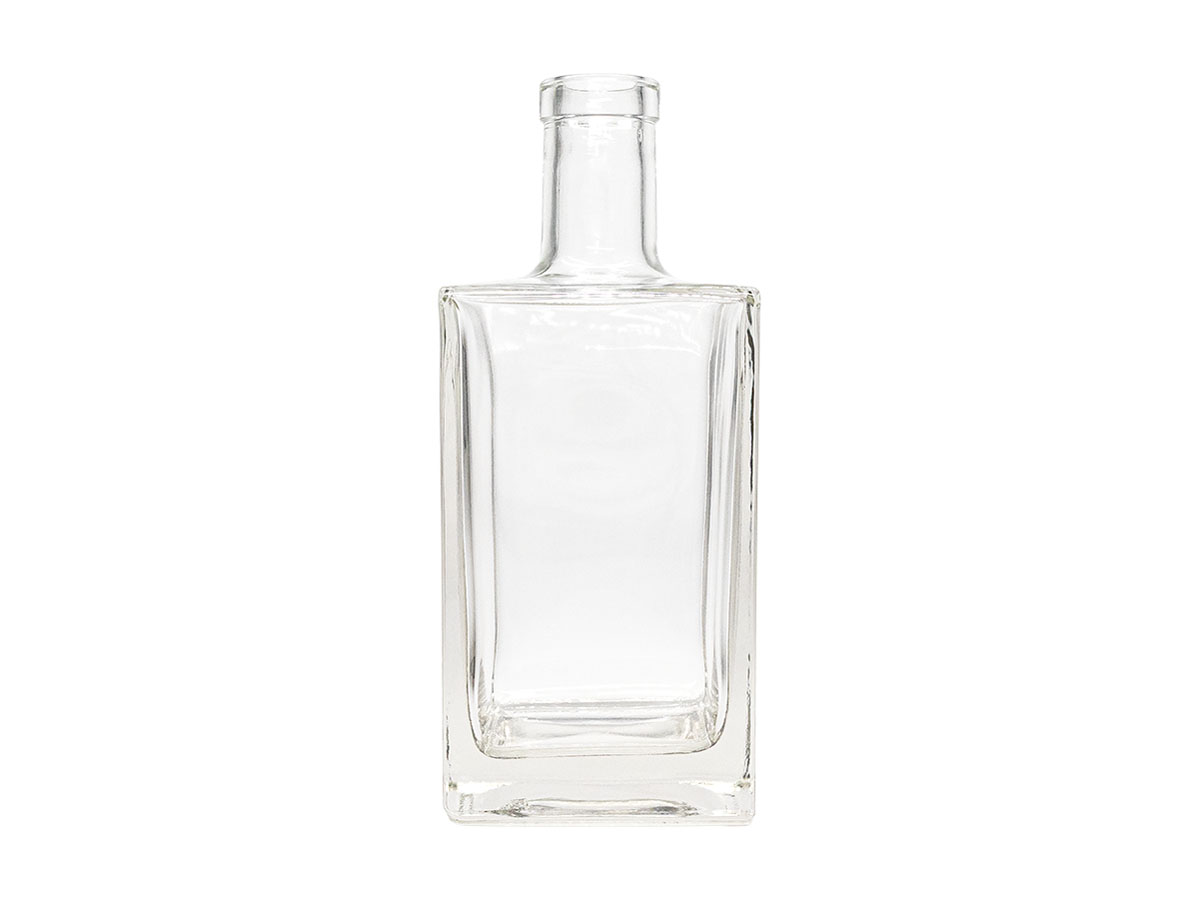 700 mL, Cork Finish, Flint, Bottles, Glass, Liquor Style Square