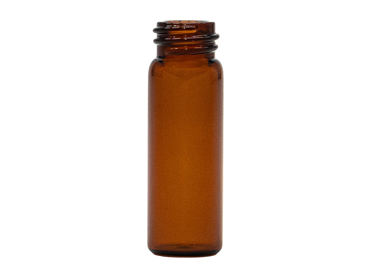 4 mL, 13/425 Finish, Amber, Bottles, Glass, Vial Style Cylinder Round