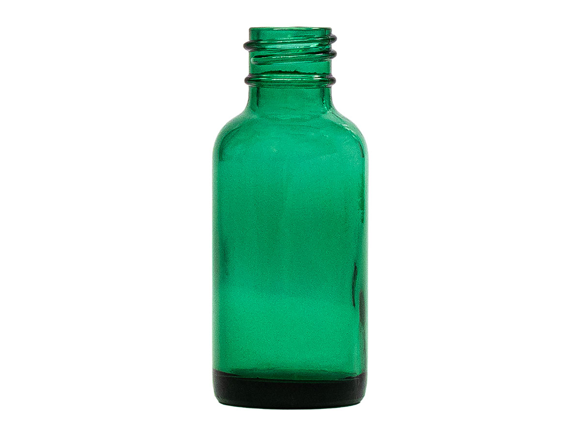 1 oz., 20/400 Finish, Green, Bottles, Glass, Boston Round