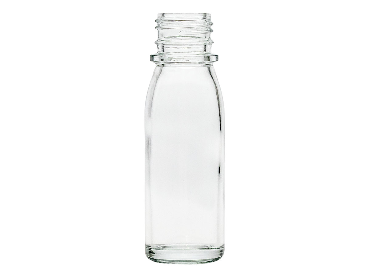 2 oz., 28mm TE Finish, Flint, Bottles, Glass, Beverage Style Round