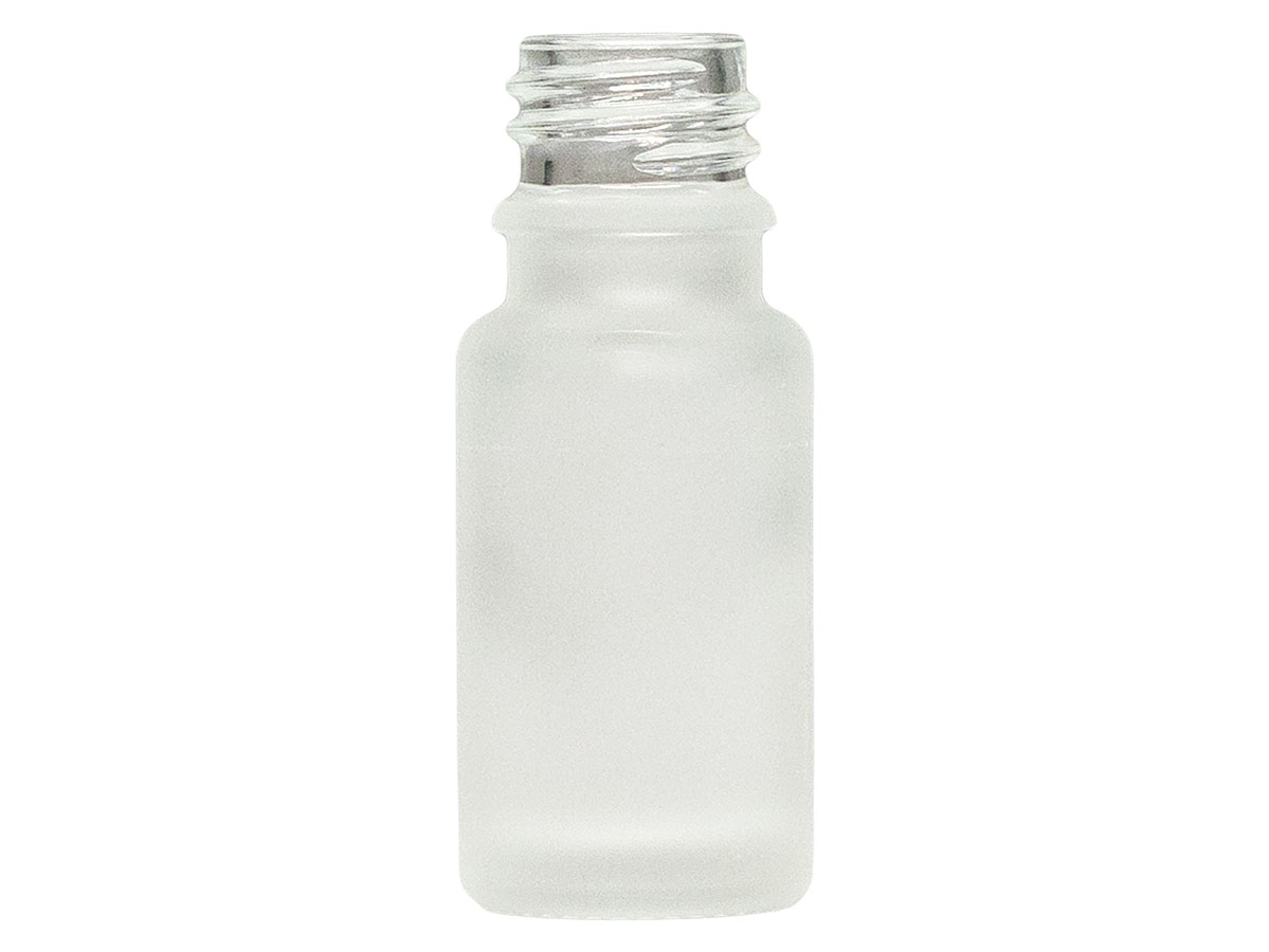 10 mL, 18mm TE Finish, Frosted, Bottles, Glass, Boston Round