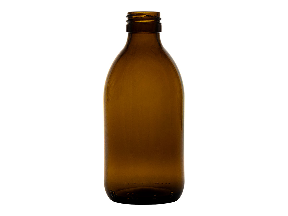 8 oz., 28mm ROPP Finish, Amber, Bottles, Glass, Modified Round