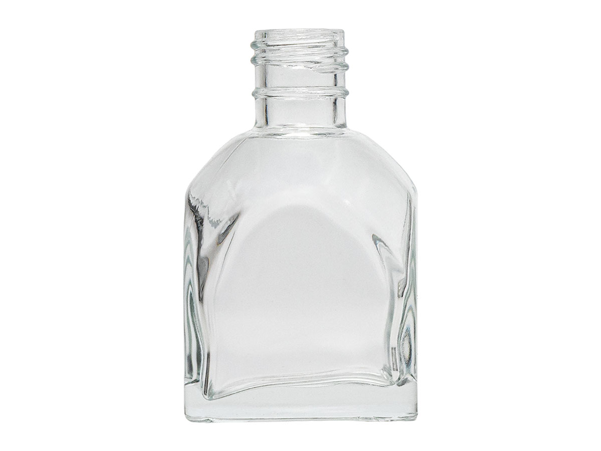 170 mL, 28/415 Finish, Flint, Bottles, Glass, Tapered Square