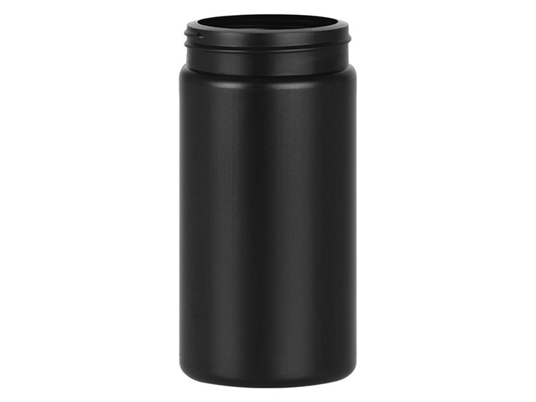 13 oz., 63/485 Finish, Black, Jars, HDPE, Single Wall Round