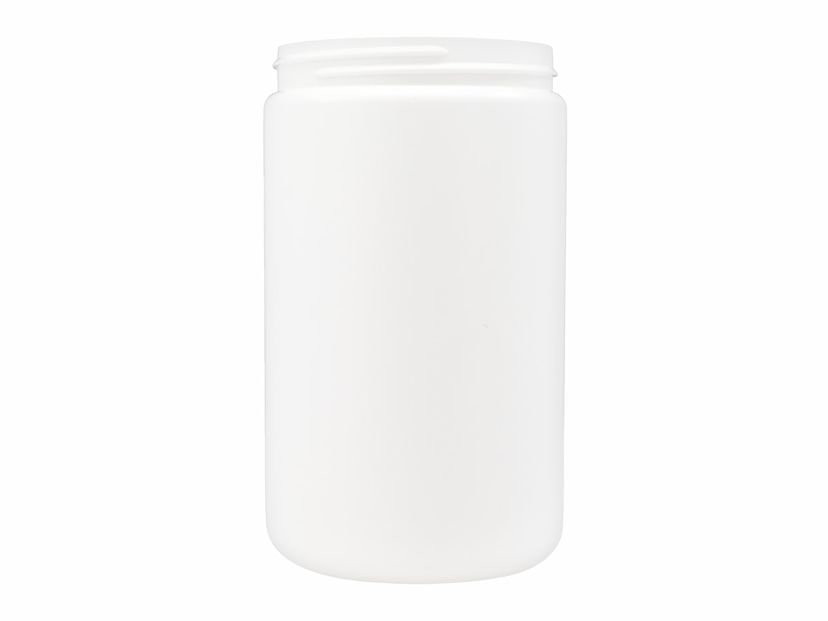 32 oz., 89/400 Finish, White, Jars, HDPE, Straight Sided, Single Wall Round
