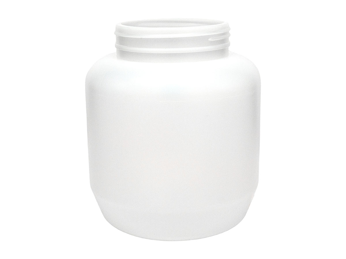 64 oz., 100/400 Finish, Natural, Jars, HDPE, Single Wall Round, Label Panel