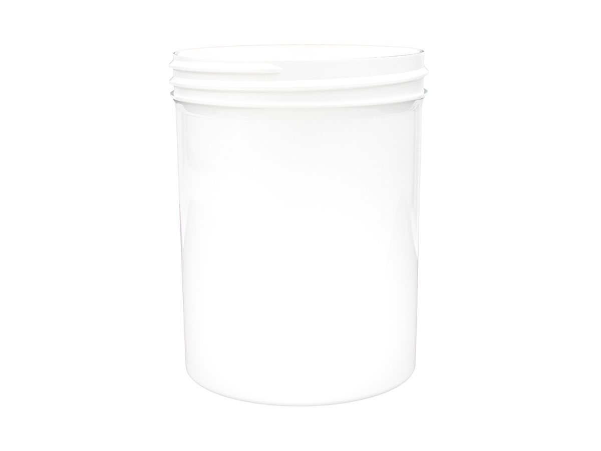 8 oz., 70/400 Finish, White, Jars, PP, Straight Sided, Single Wall Round