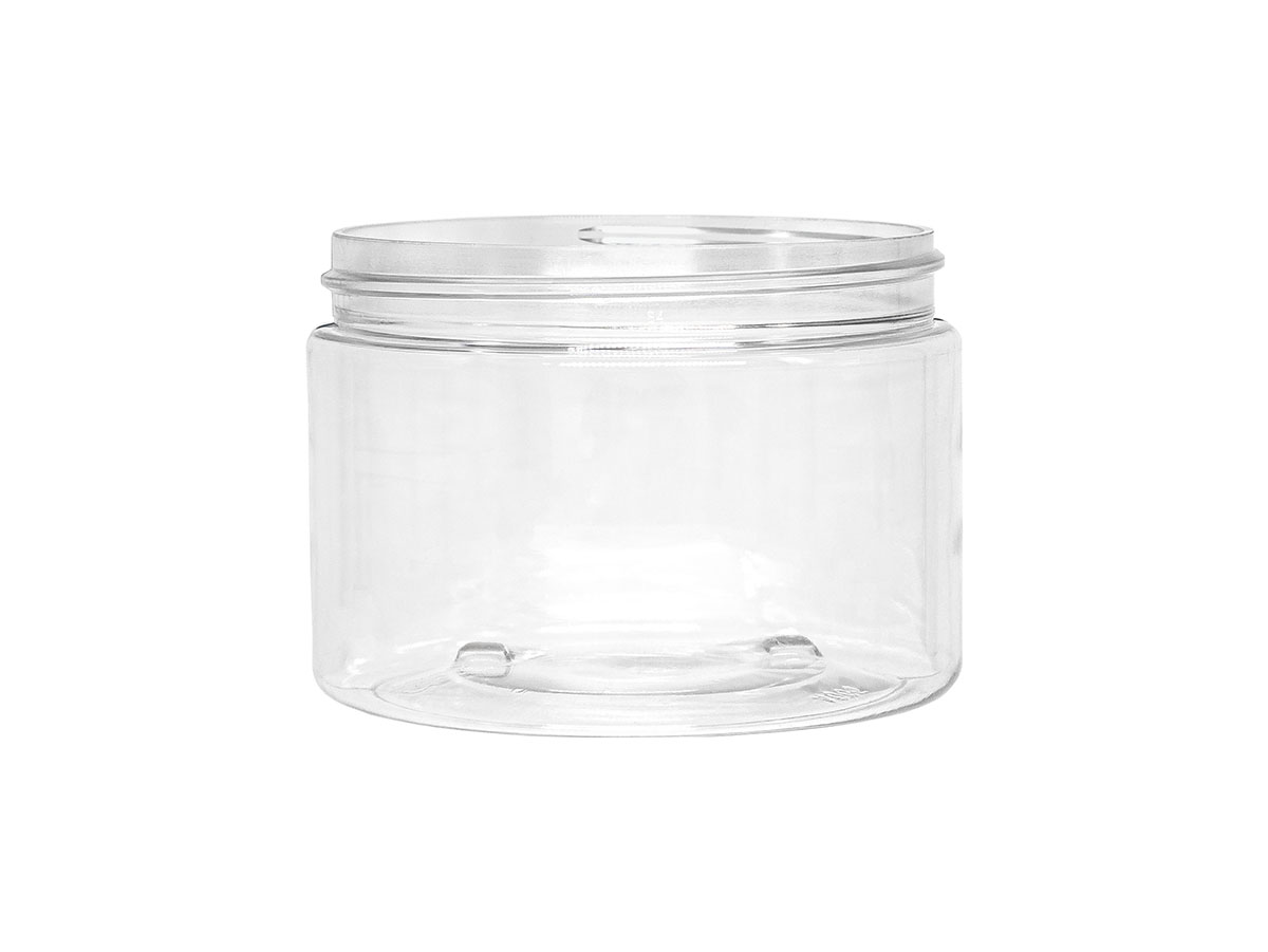 16 oz., 89/400 Finish, Clear, Jars, PET, Straight Sided, Single Wall Round