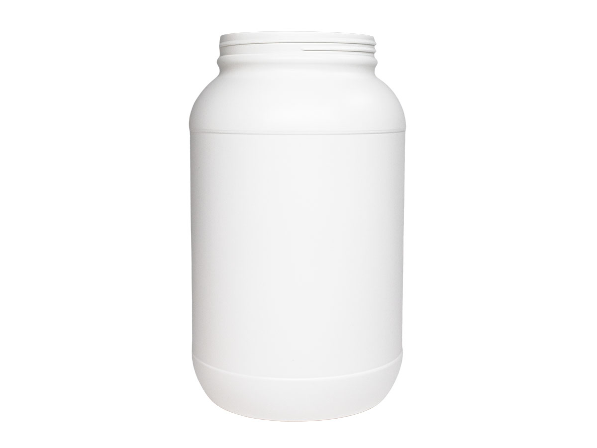 1 Gallon, 110/400 Finish, White, Jars, HDPE, Single Wall Round, Label Panel