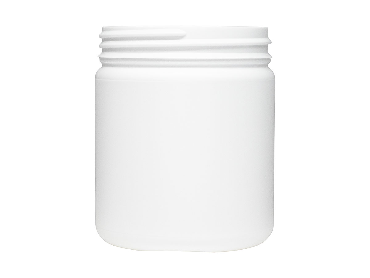 19 oz., 89/400 Finish, White, Jars, HDPE, Straight Sided, Single Wall Round