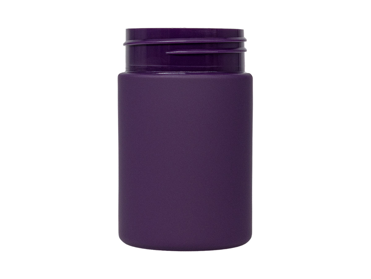 4 oz., 50mm Finish, Purple, Jars, HDPE, Single Wall Round, Soft Touch