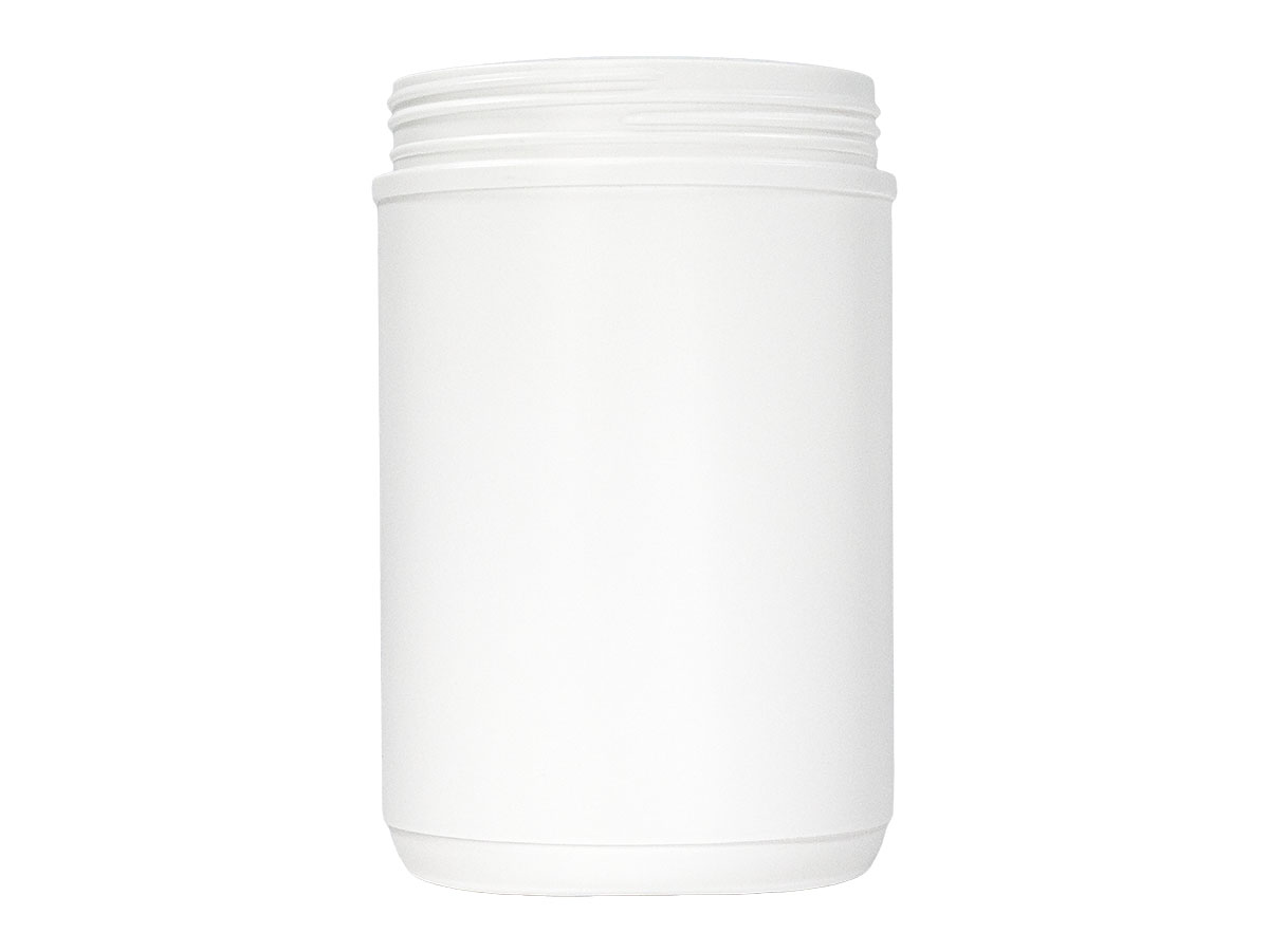 76 oz., 120mm Finish, White, Jars, HDPE, Single Wall Round, Label Panel