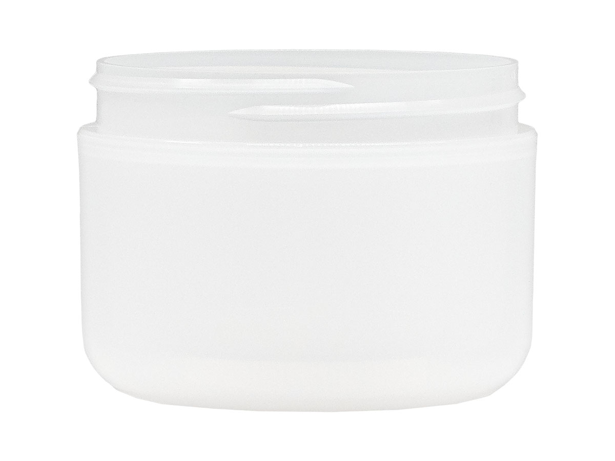 8 oz., 89/400 Finish, Natural, Jars, PP, Double Wall Round, Round Base