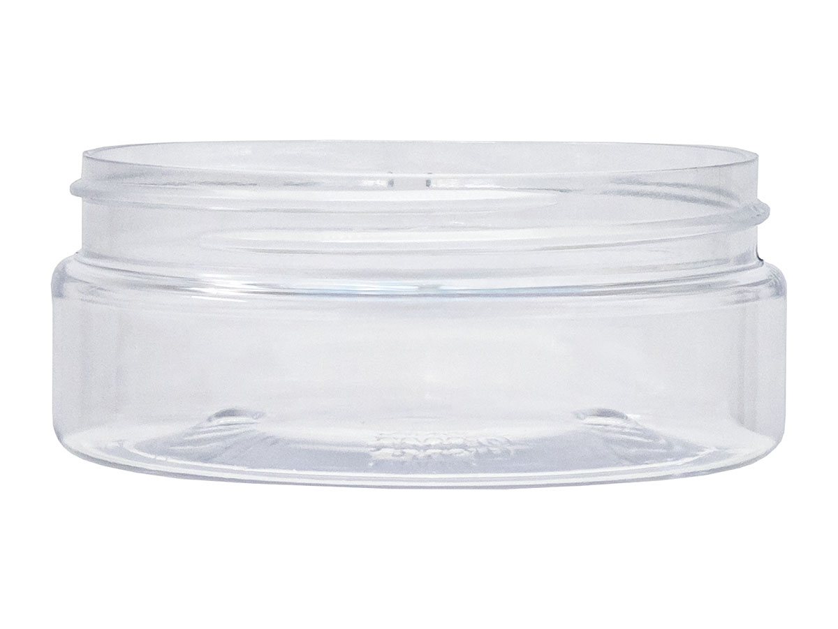4 oz., 89/400 Finish, Clear, Jars, PET, Straight Sided, Single Wall Round, Low Profile