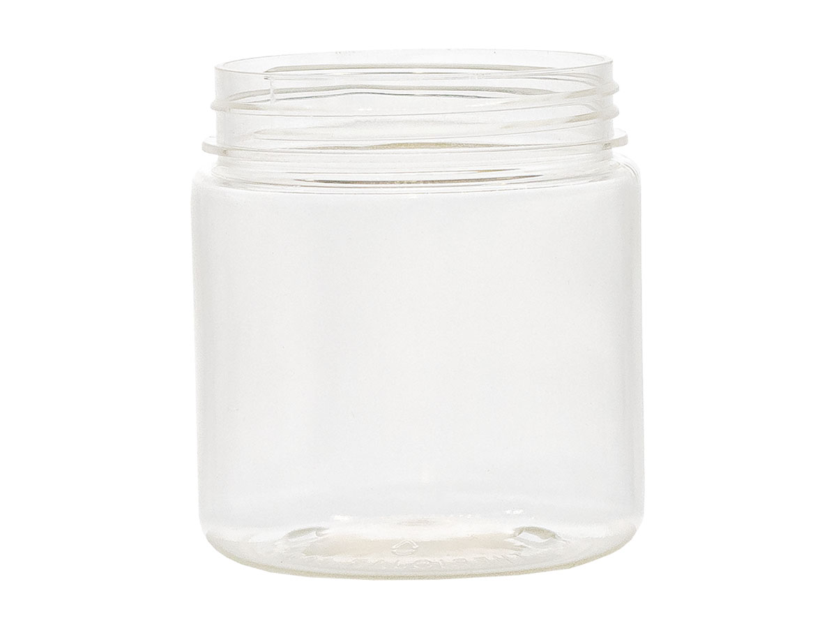 8 oz., 70/400 Finish, Clear, Jars, Straight Sided, Single Wall Round