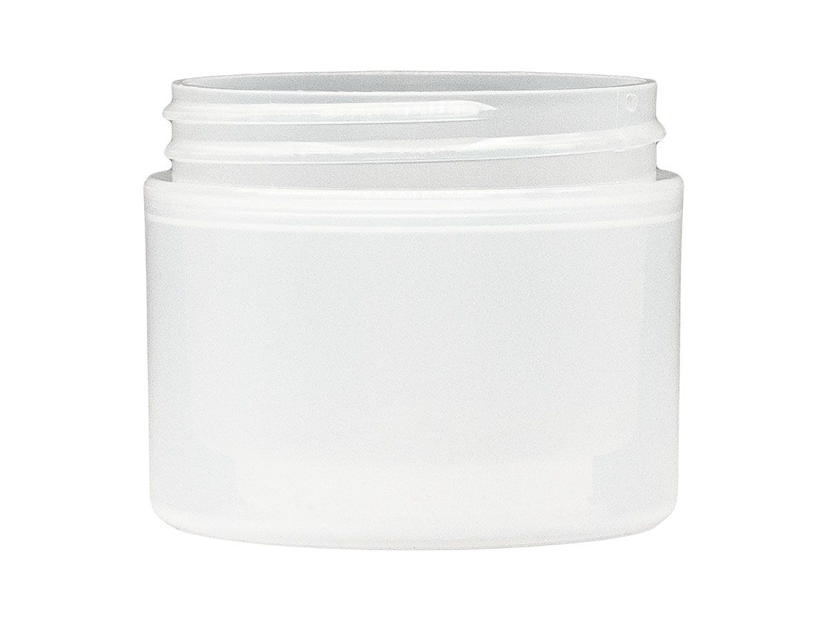 2 oz., 58/400 Finish, Natural, Jars, PP, Double Wall Round, Square Base