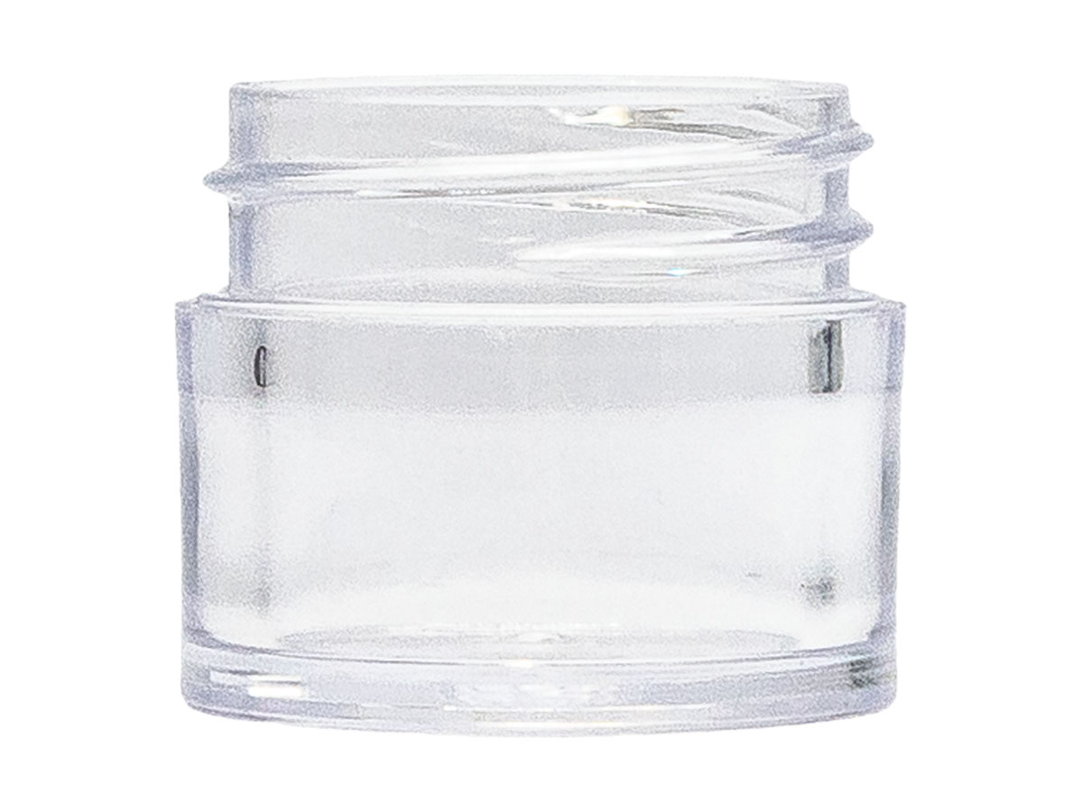 1/4 oz., 33/400 Finish, Clear, Jars, PS, Thick Wall, Round