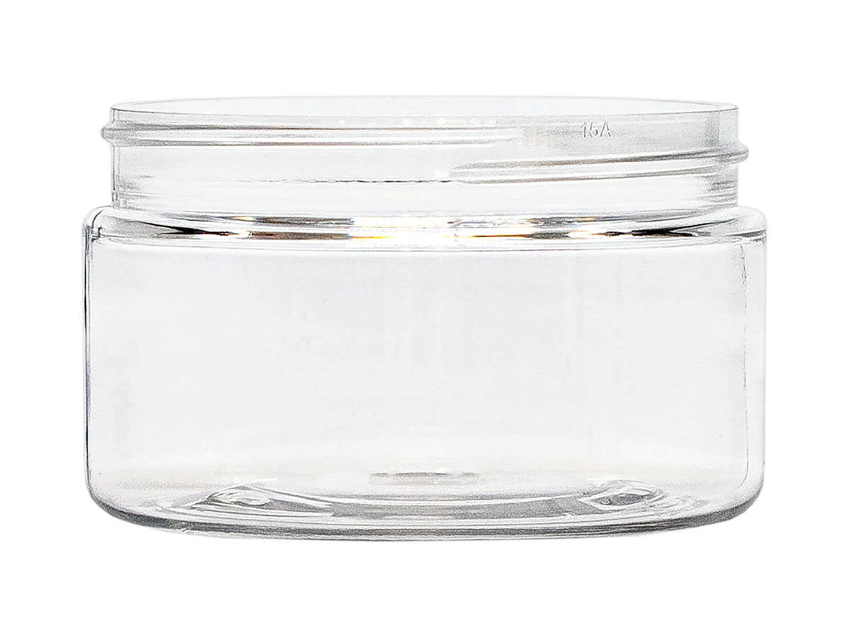 4 oz., 70/400 Finish, Clear, Jars, PET, Straight Sided, Single Wall Round, Low Profile