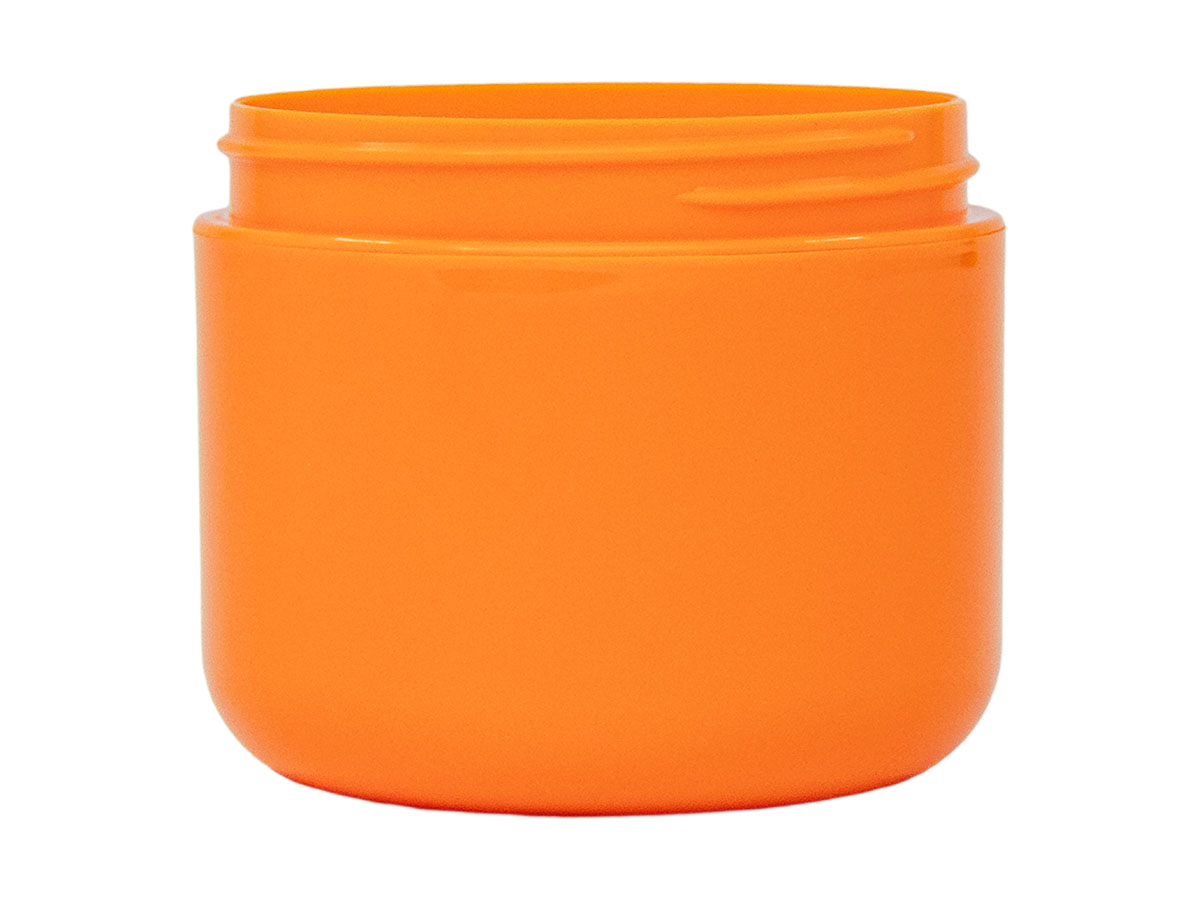 3 oz., 70/400 Finish, Orange, Jars, PP, Double Wall Round, Round Base
