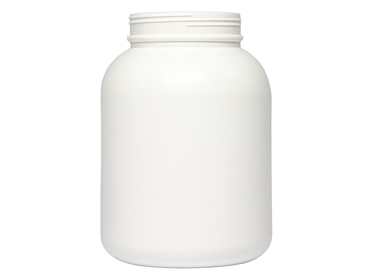 1.5 Gallon, 120/400 Finish, White, Jars, HDPE, Single Wall Round, Label Panel