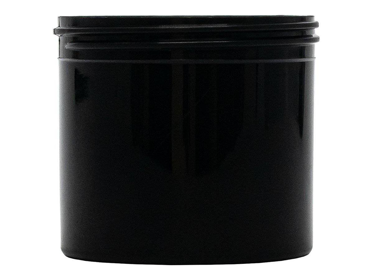 12 oz., 89/400 Finish, Black, Jars, PP, Straight Sided, Single Wall Round