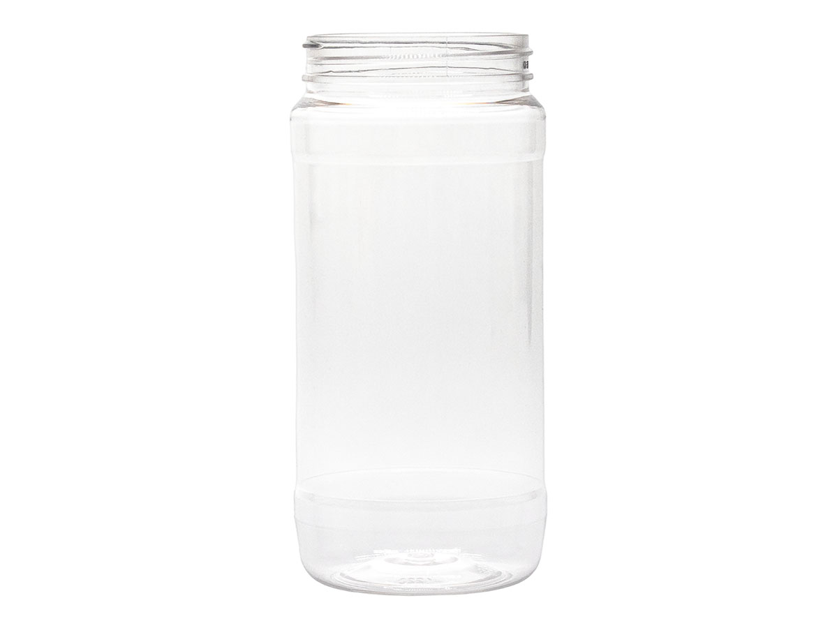 16 oz., 63/400 Finish, Clear, Jars, PET, Spice Style Cylinder Round, Label Panel