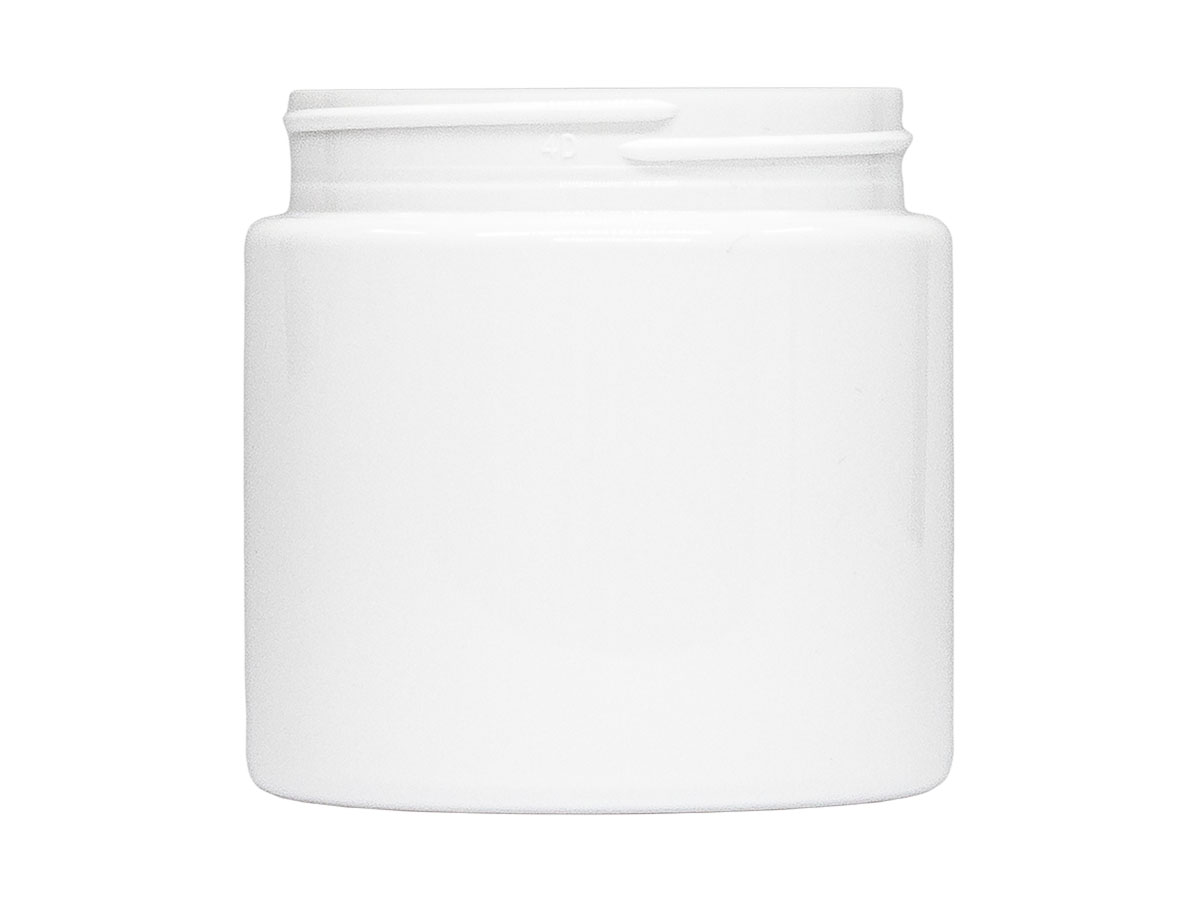 8 oz., 70/400 Finish, White, Jars, Pet, Straight Sided, Single Wall Round