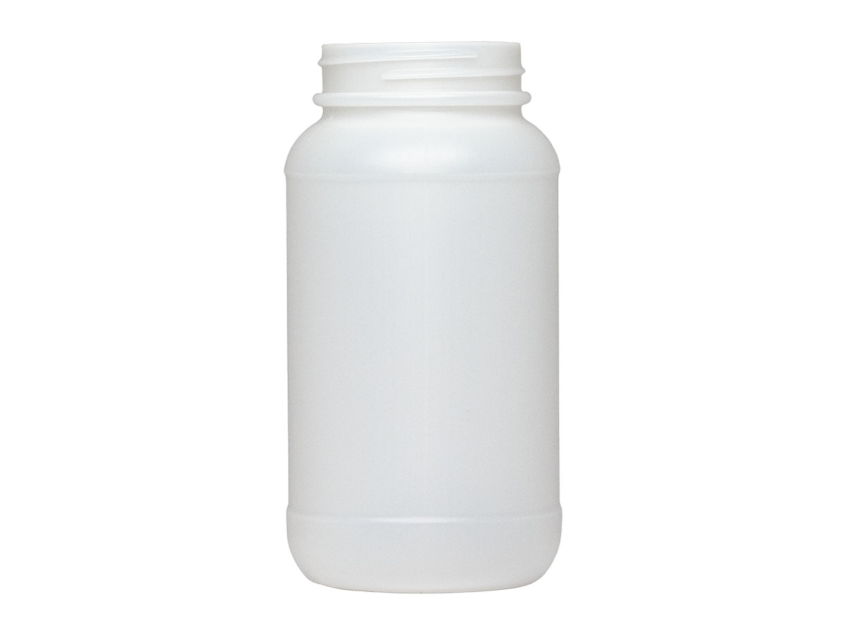 34 oz., 70/450 Finish, Natural, Jars, HDPE, Single Wall Round, Label Panel