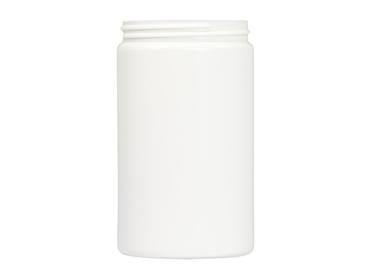 14 oz., 70/400 Finish, White, Jars, HDPE, Straight Sided, Single Wall Round