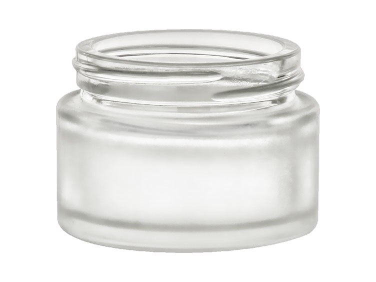 30 mL, 48/400 Finish, Frosted, Jars, Glass, Cosmetic Style Round