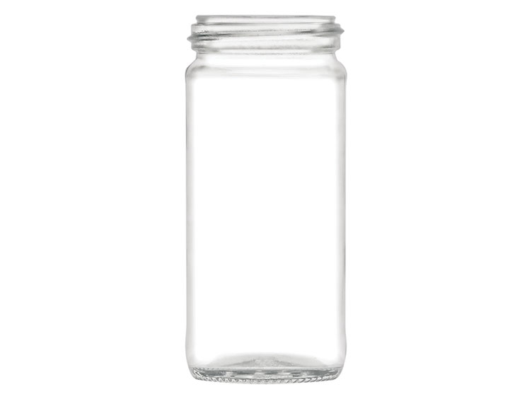 4 oz., 48/485 Finish, Flint, Jars, Glass, Spice Style Cylinder Round