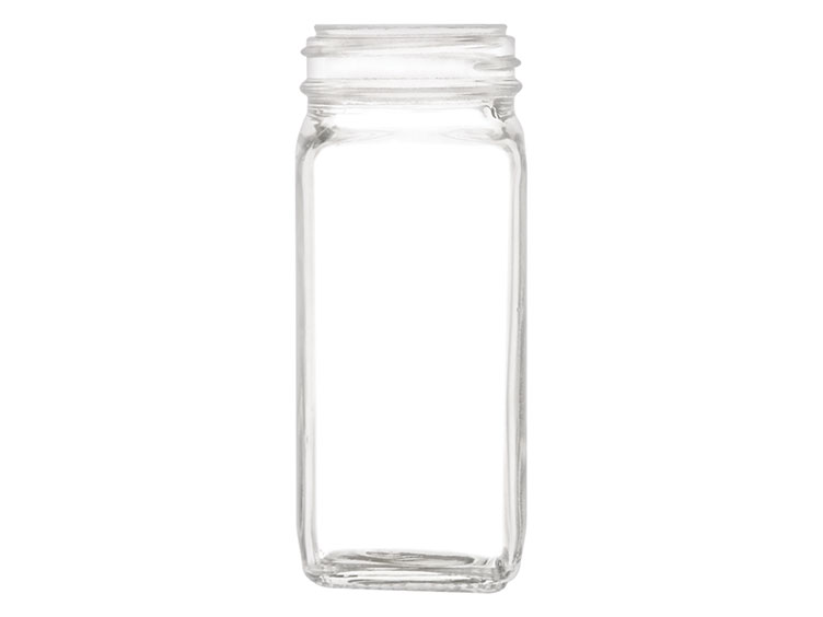 4 oz., 43/485 Finish, Flint, Jars, Glass, French Square