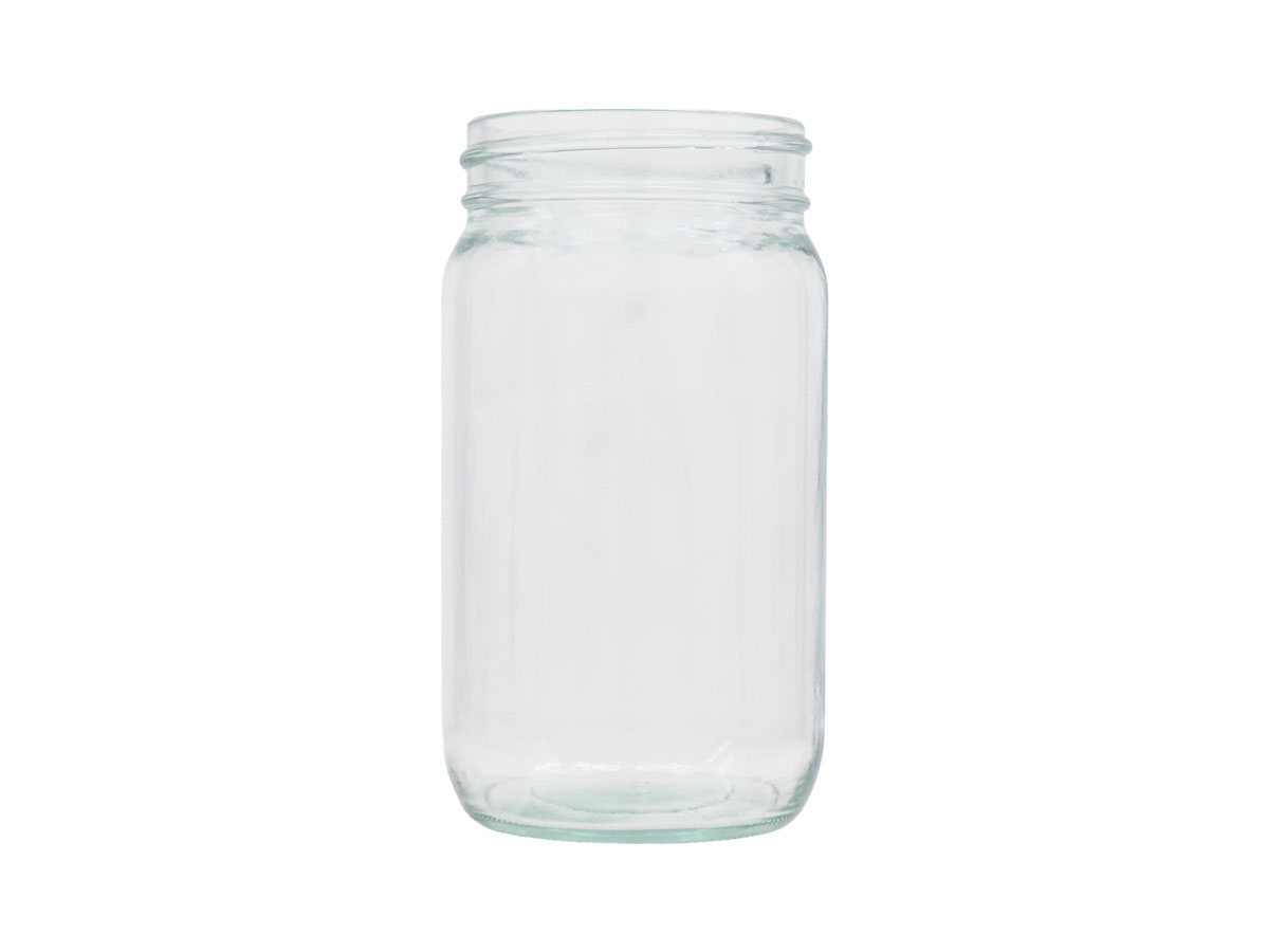 16 oz., 70/450 Finish, Flint, Jars, Glass, Round