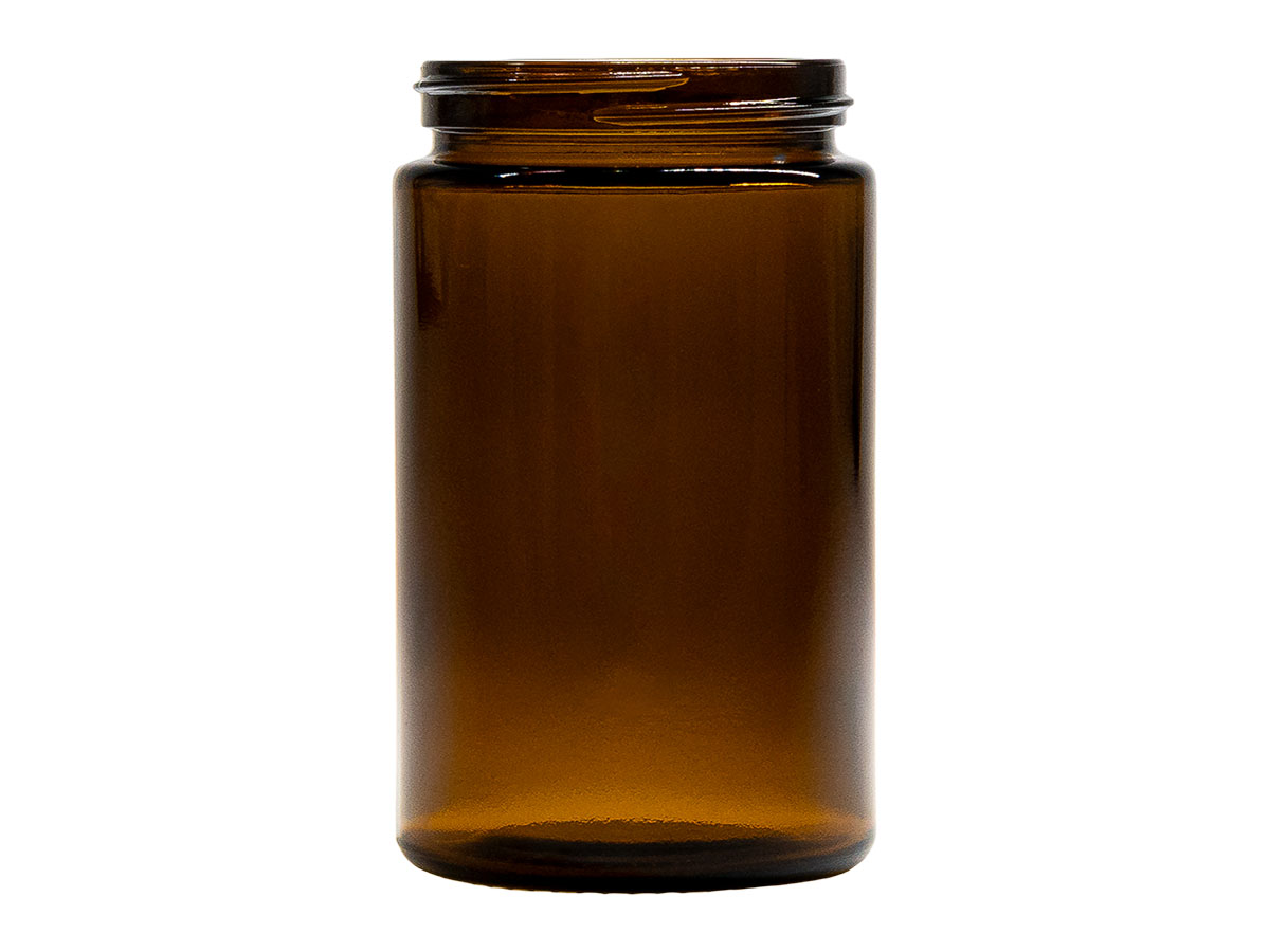 6 oz., 58/400 Finish, Amber, Jars, Glass, Round