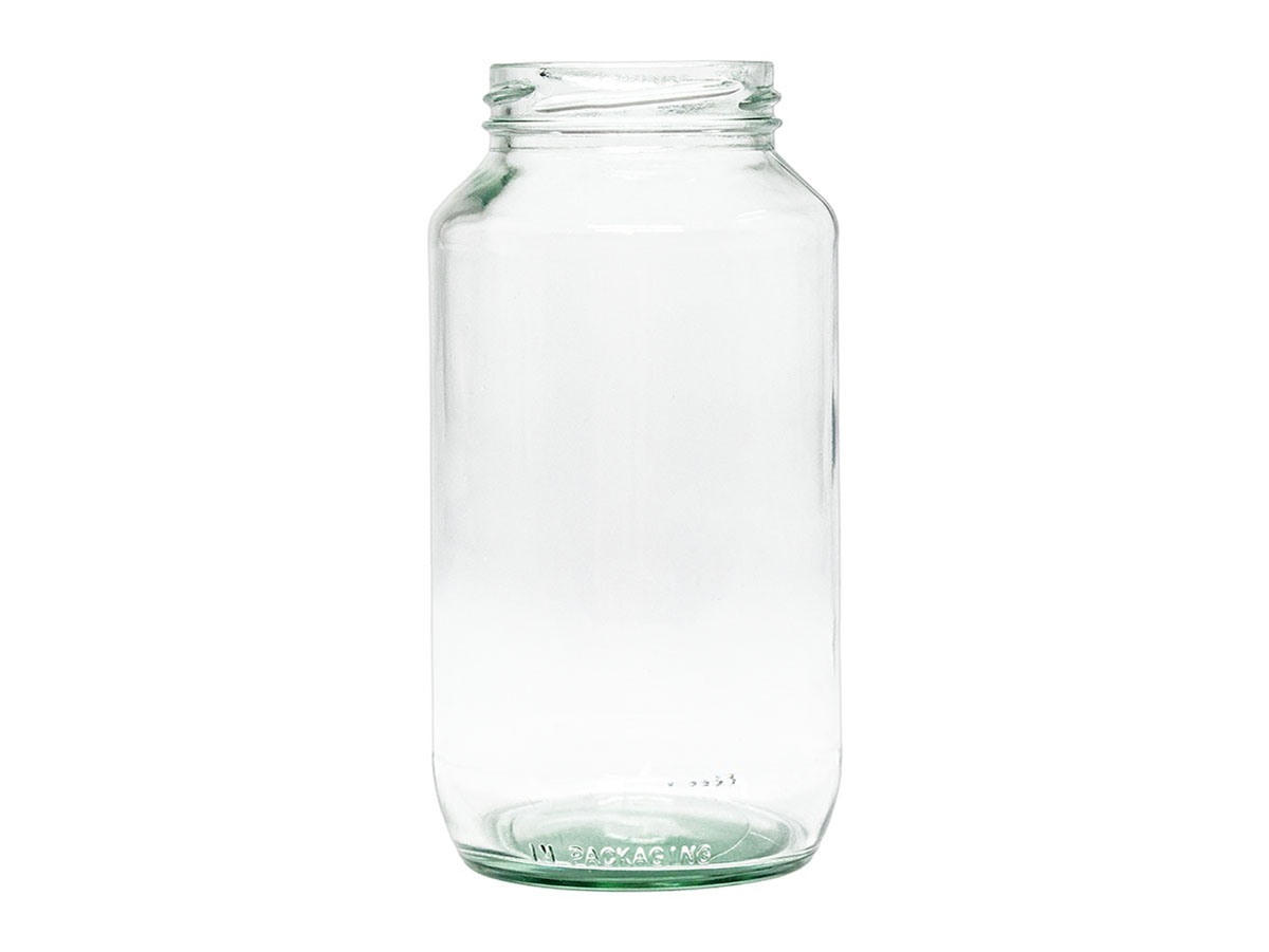 24 oz., 63mm 4 Lug Finish, Flint, Jars, Glass, Round, Label Panel
