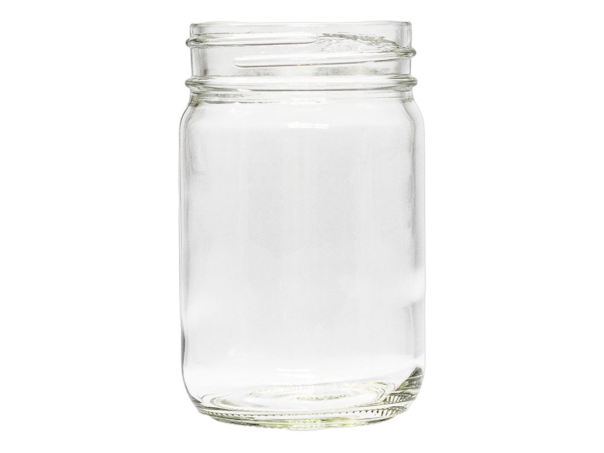 12 oz., 70/450 Finish, Flint, Jars, Glass, Round