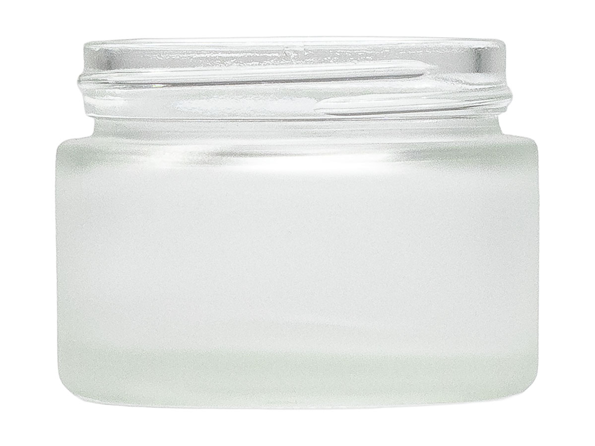 50 mL, 53/400 Finish, Frosted, Jars, Glass, Cosmetic Style Round