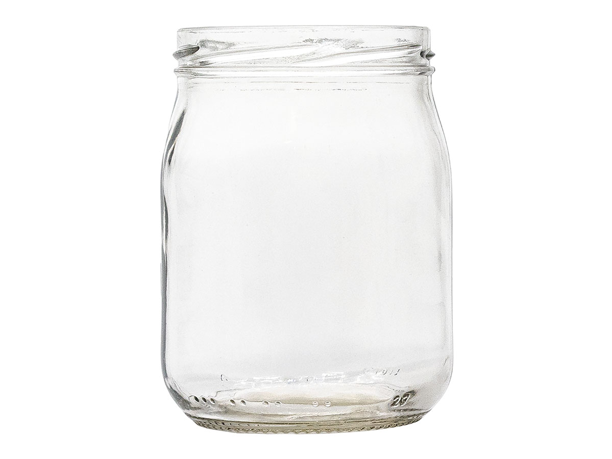 19 oz., 82mm 6 Lug Finish, Flint, Jars, Glass, Round, Label Panel