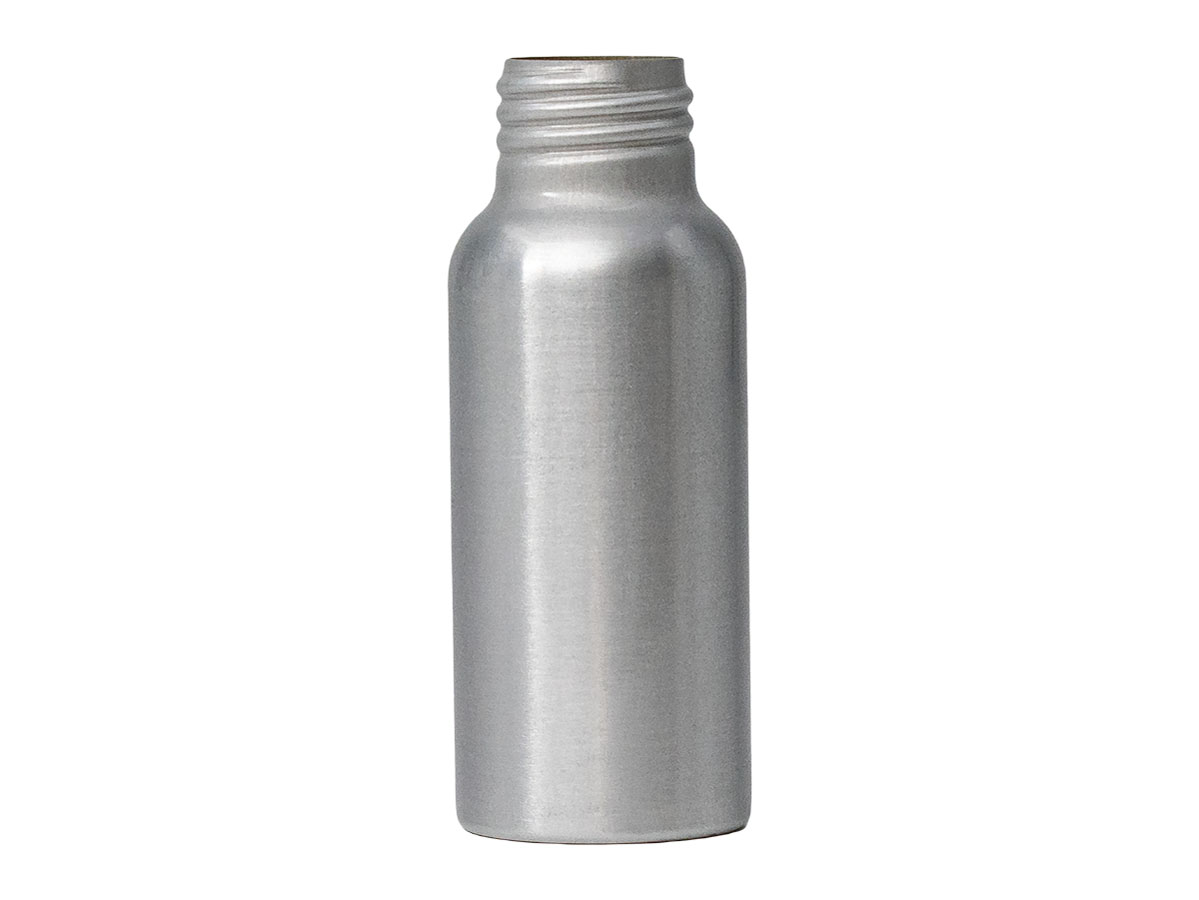 60 mL, 24/410 Finish, Silver, Bottles, Aluminum, Bullet, 35mm X 90mm, Lined-In