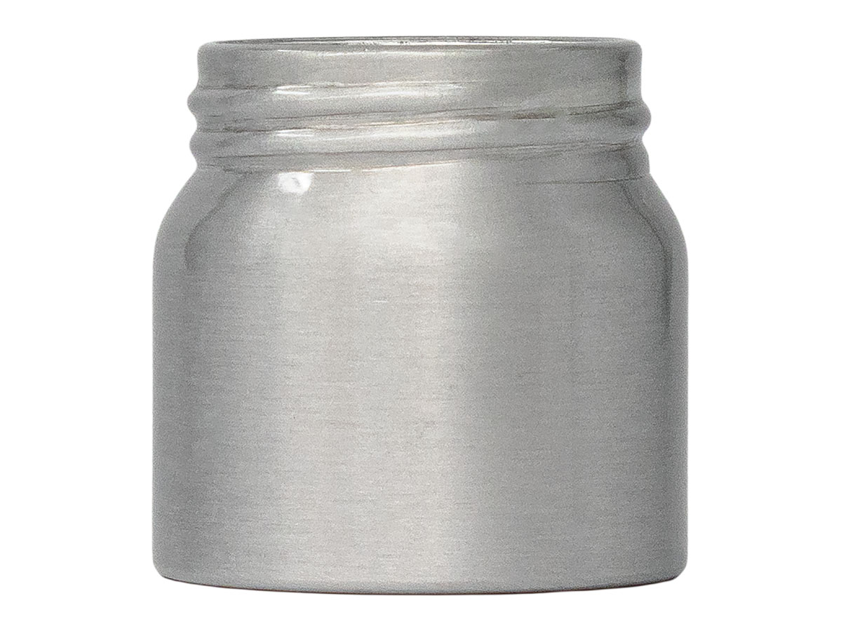 60 mL, 45/400 Finish, Silver, Bottles, Aluminum, Wide Mouth, 50mm X 50mm, Lined-In