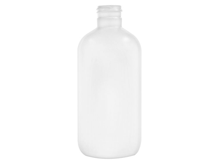 8 oz., 24/410 Finish, White, Bottles, HDPE, Boston Round