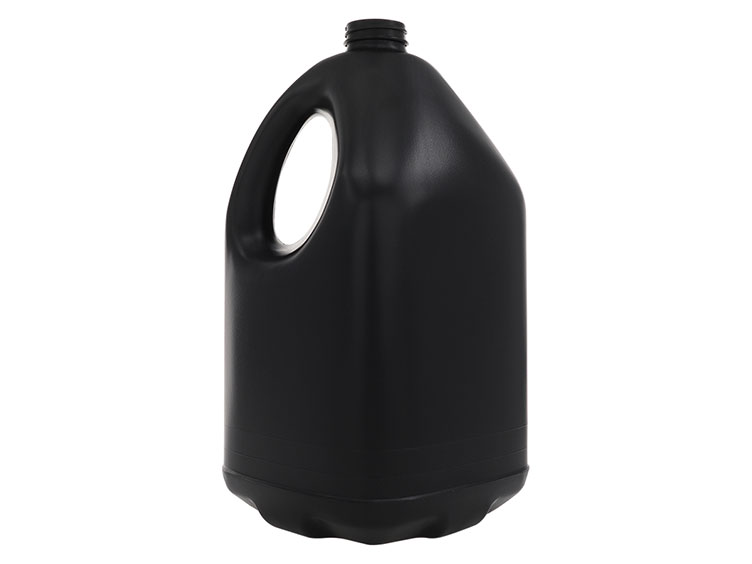 1 Gallon, 38/400 Finish, Black, Bottles, HDPE, Round, Handleware, Label Panel