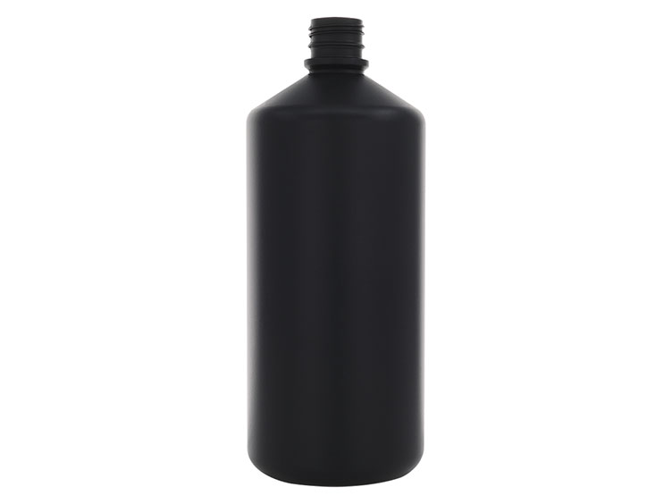 32 oz., 28mm TE Finish, Black, Bottles, HDPE, Modern Round