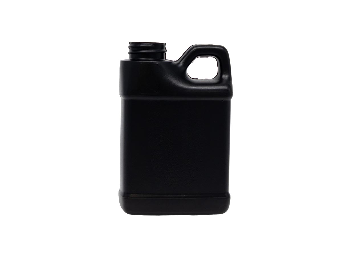 8 oz., 28/400 Finish, Black, Bottles, HDPE, F-Style, Label Panel