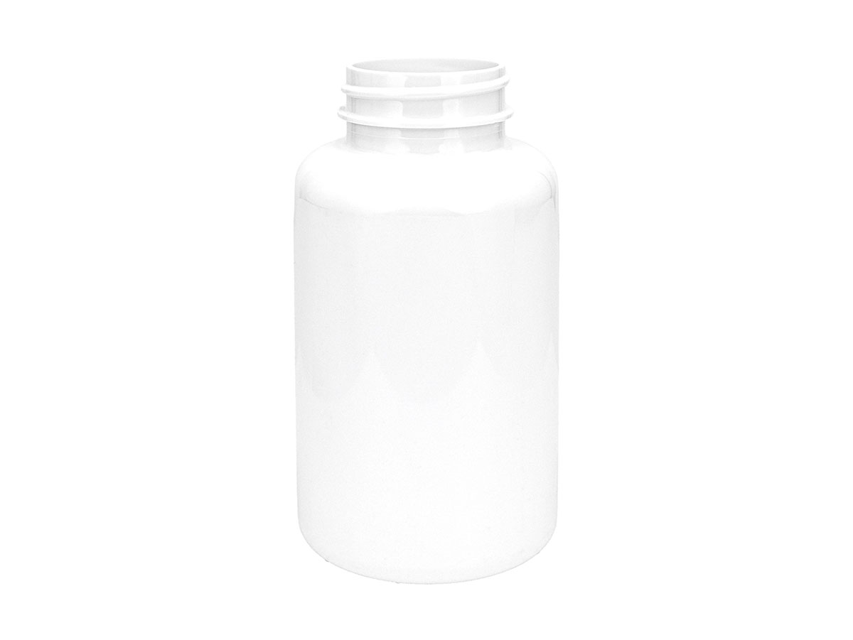200 cc, 38/400 Finish, White, Bottles, PET, Round Packer