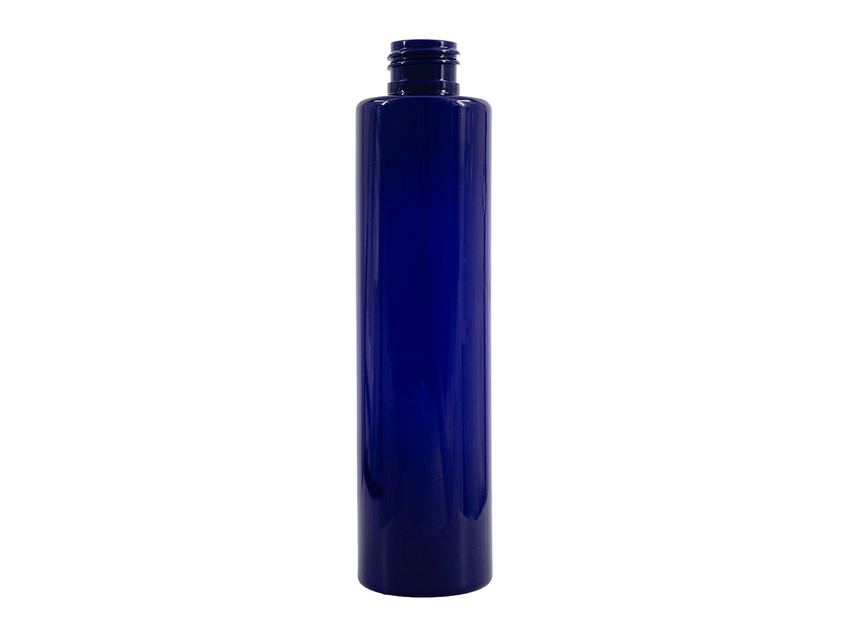 8 oz., 24/410 Finish, Blue, Bottles, PET, Cylinder Round