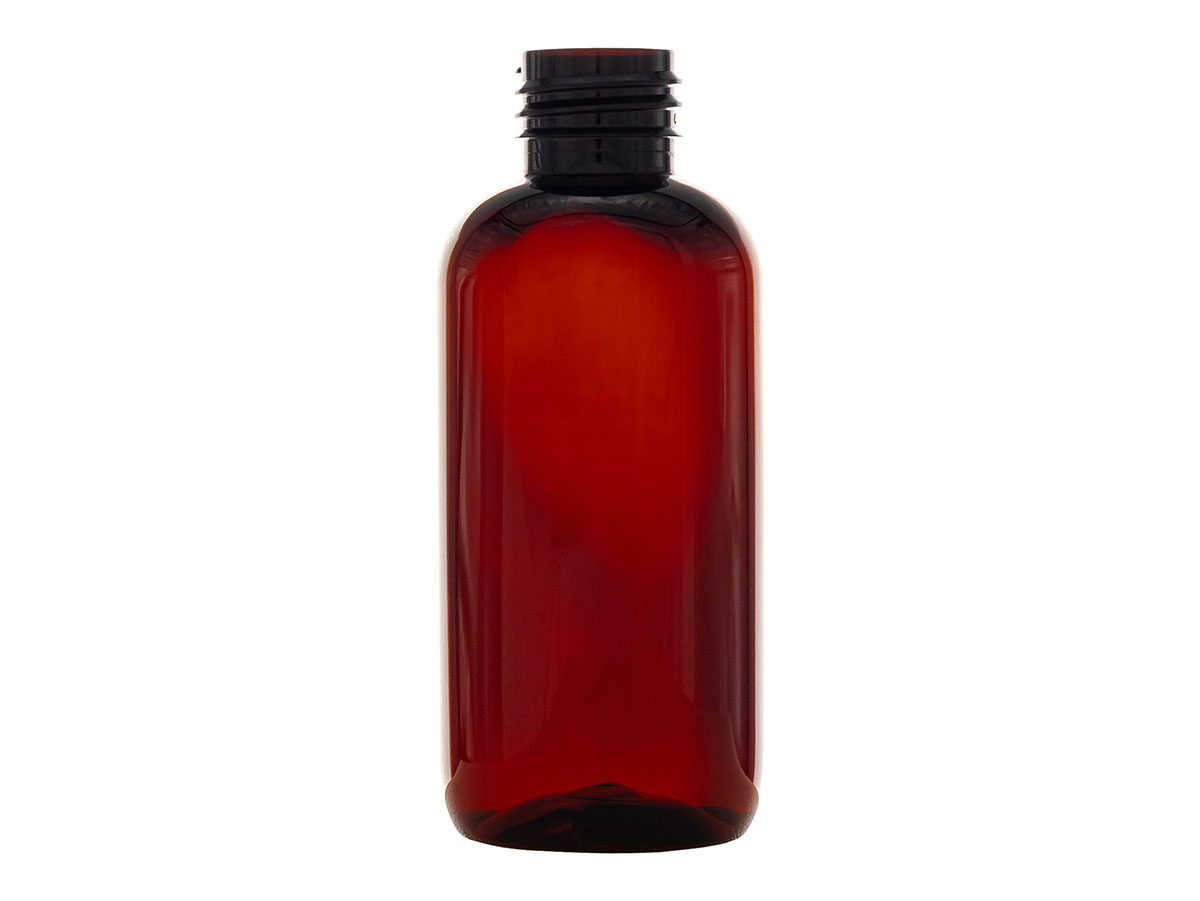 4 oz., 24/410 Finish, Amber, Bottles, PET, Boston Round