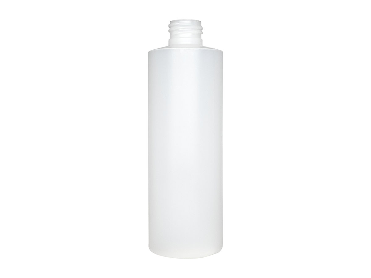 8 oz., 24/410 Finish, Natural, Bottles, HDPE, Cylinder Round